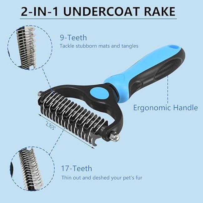 Extra Long Pin Brush for Large Dogs, Remove Loose Fur and Tangles; 5-in-1 Dog Grooming Brush for Long Haired Dogs&Cats-OuwhwKBk