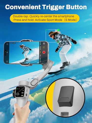 Image of AOCHUAN Smartphone Gimbal Stabilizer for iPhone & Android, 3-Axis Phone Gimbal with Bluetooth Remote Control, Built-in 7.8 inch Extendable Rod, Face Tracking, Video Stabilizer - Smart V8 Kit White