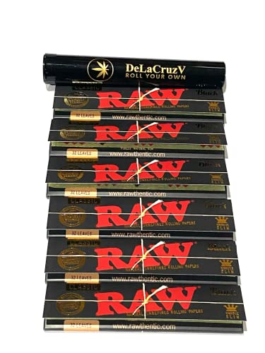 Raw Black King Size Rolling Paper 6 packs and DeLaCruzV tube.