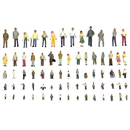 Vektenxi 100pcs 1:100 diseño de edificio pintado modelo Personas Figura miniatura Decoración 1:100 durable y útil