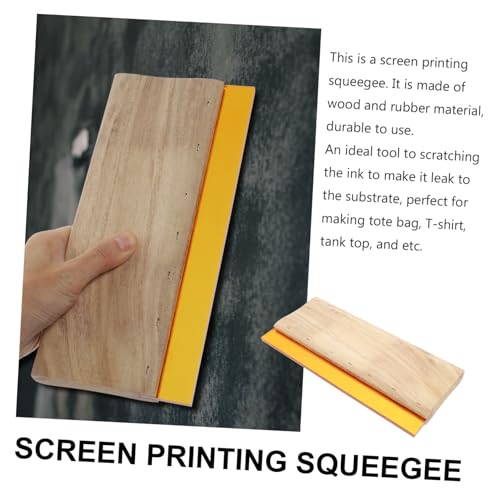 UTHCLO Rascador de Serigrafía de Madera Mango Ergonómico de Goma Resistente para Tinta Herramienta Versátil para Impresión Textil y Gráfica para Camisetas y Bolsas