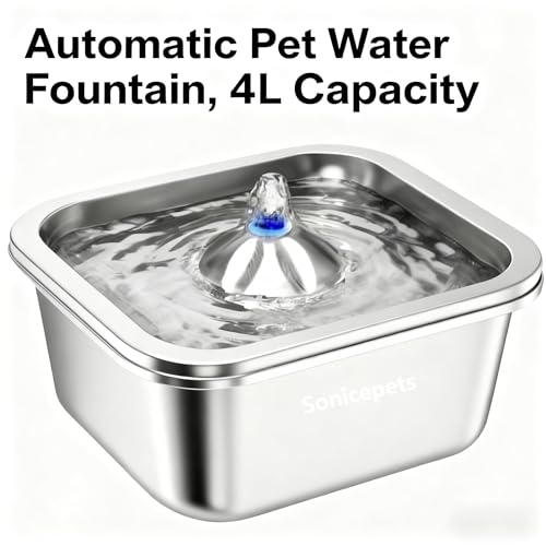Fuente de agua para gatos acero inoxidable 4L miniatura 2