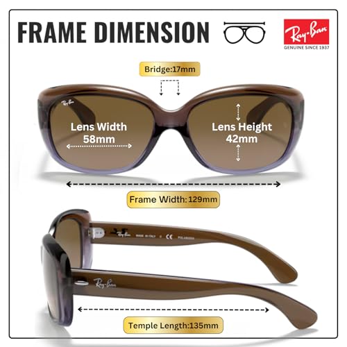 Image of Ray-Ban RB4101 JACKIE OHH Butterfly Shaped Sunglasses for Women with Official RAYBAN Eyewear Kit