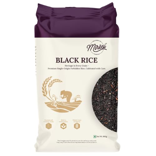 Image of Miresi Premium Black Rice - Whole Grain Goodness - High in Plant Protein & Dietary Fiber - Unpolished, Aromatic & Naturally Gluten-Free - Ideal for Balanced, Everyday Nutrition - 900g