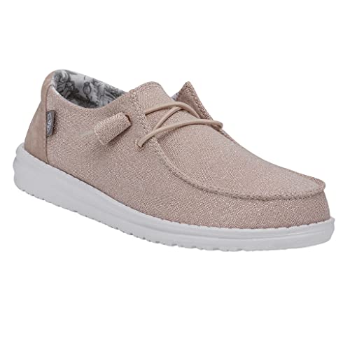 Image of HEYDUDE Women's Wendy Sparkling Pink Size 7 | Women's Shoes | Women's Lace Up Loafers | Comfortable & Light-Weight