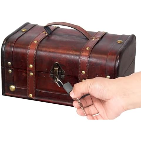 Vintiquewise(TM Decorative Treasure Box - Wooden Trunk Chest Cover