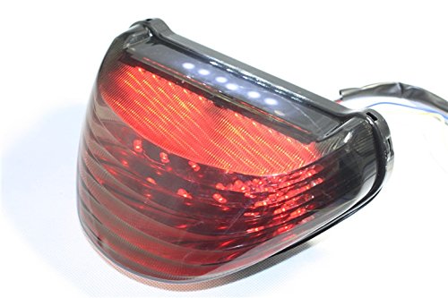 XKH- Motorcycle Tail Brake Light Turn Signals Compatible with 2000-2005 Kawasaki Ninja ZX-12R ZX1200 Smoke [B075DQXXQ2]