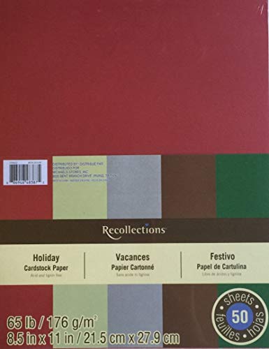 Recollections Holiday Cardstock Paper - 50 sheets 8.5 X 11