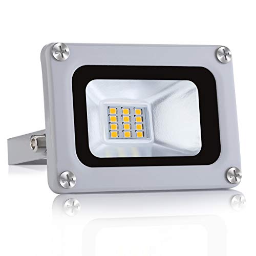 Proyector LED Exterior 10W 800lm Focos LED Exterior Impermeable IP65 6500K Blanco Frío Floodlight Luz de Seguridad Reflector para Jardín Patio Garaje Cartelera Cover