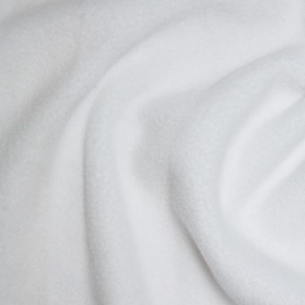 Plain Coloured Polar Fleece Anti Pil Fabric 150cm Wide (Sold Per Metre) (White)