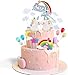 Shalwinn 24 Pezzi Unicorno Cake Topper Kit Decorazione Torta Unicorno Nuvola Arcobaleno Palloncino Buon Compleanno Banner Decorazione Torta per Ragazzo Ragazza Compleanno del Capretto