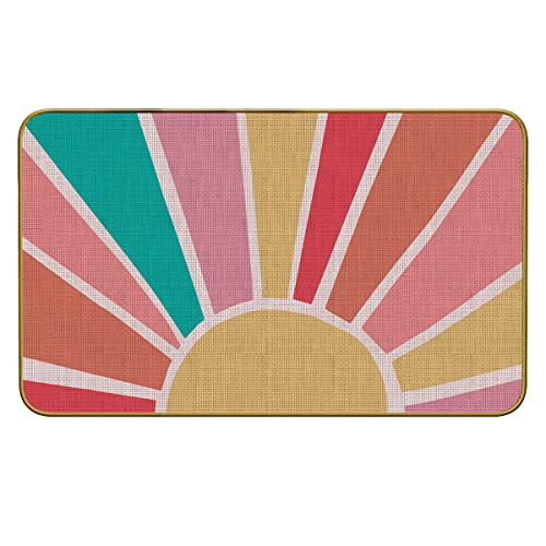 Mingnei Boho Sun Sunrise Sunset Colorful Sunshine Doormat Door Mat For Home Entrance,Bohemia Nature Farmhouse Floor Mats For House Front Indoor Inside Outdoor Outside Entryway Rug 30 X 17 Welcome Mat #TOP14