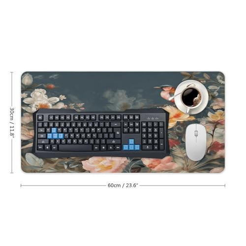 Flowers Birds desk pad grande impermeable 30x60 cm miniatura 2