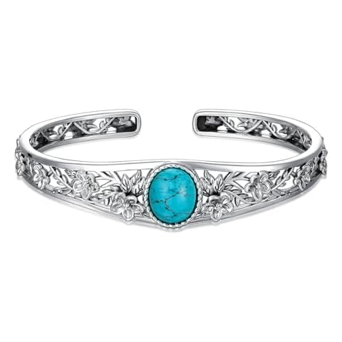 DOLIOX Turquoise Vintage Flower Bracelet Cover