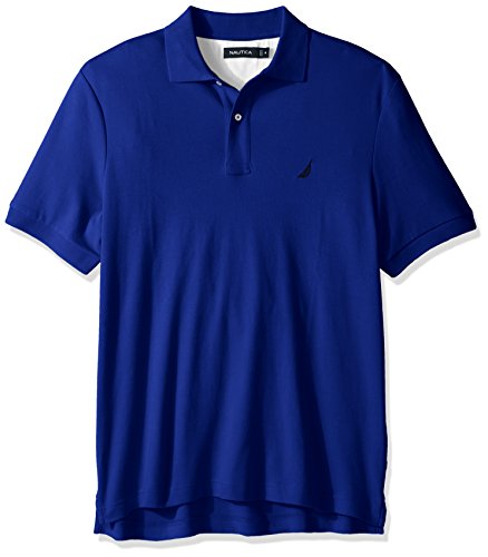 Nautica Men's Classic Fit Short Sleeve Solid Soft Cotton Polo Shirt, Bright Cobalt, Medium #TOP4