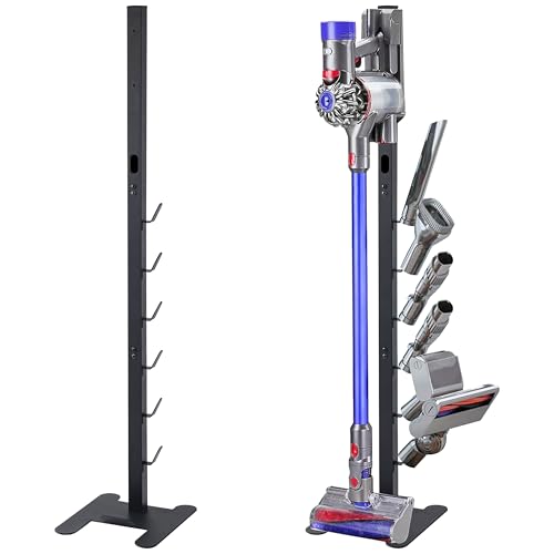 OUTBROS Soporte para Aspiradoras,Compatible para Dyson V15 V12 V11 V10 V8 V7 V6, Marco de Almacenamiento de Metal para Independientes,Negro
