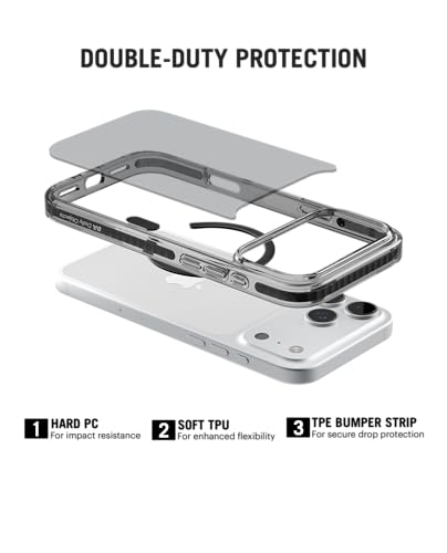 Image of DailyObjects Case for iPhone 17 Pro Compatible with Mag-Safe Wireless Charging, Stride 2.0 Flipster Slim Shockproof Back Cover with Inner Magnetic Ring