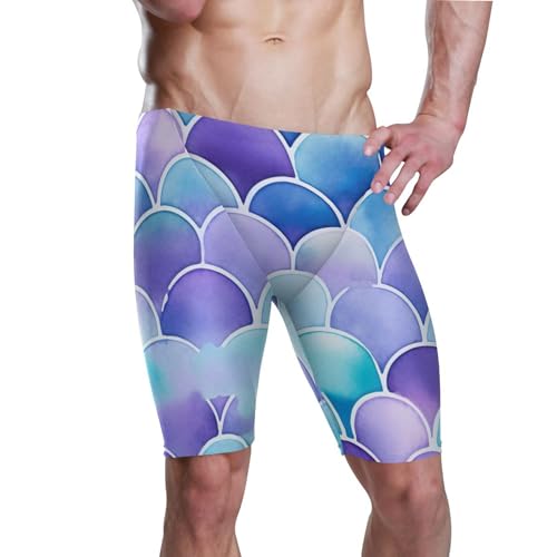 Mermaid Fish Scale Swim Jammers Swimsuit for Men XXL B0401414