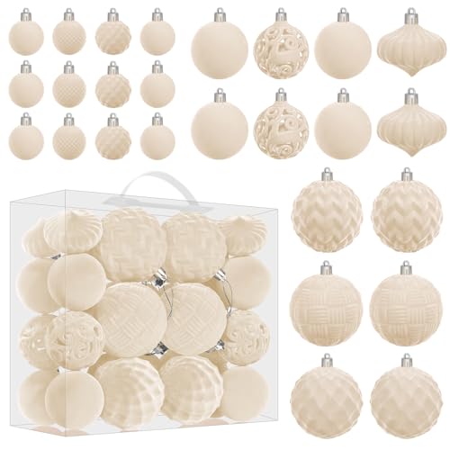 Miaikoe Samt Weihnachtskugel Ornamente Set - 46pcs zerstörungsdicht...