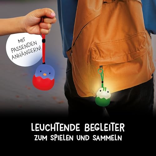 MegaLight Blind Box Mini Nachtlichter für Kinder | Mystery Box | zufällige Figurenauswahl | 1 aus 9 zum Sammeln l 4 Verschiedene Lichtfarben | stufenlos dimmbar | mit Anhänger | EGGY’S Mystery Lights