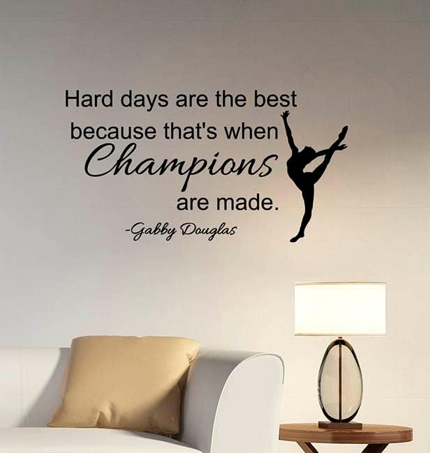 Hard Days Champions Are Made Motivational Quote Wall Decal Sports Fitness Success Inspirational Saying Vinyl Sticker Healthy Lifestyle Lettering Art disponible en Yaxa El Salvador