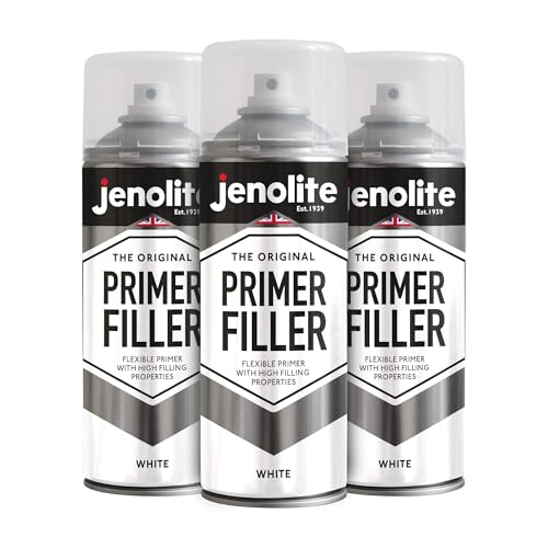 JENOLITE Peinture d'apprêt de remplissage en aérosol | BLANC | Apprêt flexible avec des propriétés de remplissage élevées | Remplit les petites bosses...