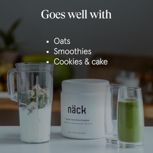 Image of Nack Plant Based Protein Supplement | 500g Unflavoured | 80% Pea & Rice Protein | 24g per Serving | Complete Essential Amino Acid Profile 9.7g EAA, 4.5g BCAA | Muscle Growth & Recovery | Vegan & Gluten-Free (Pack of 2)