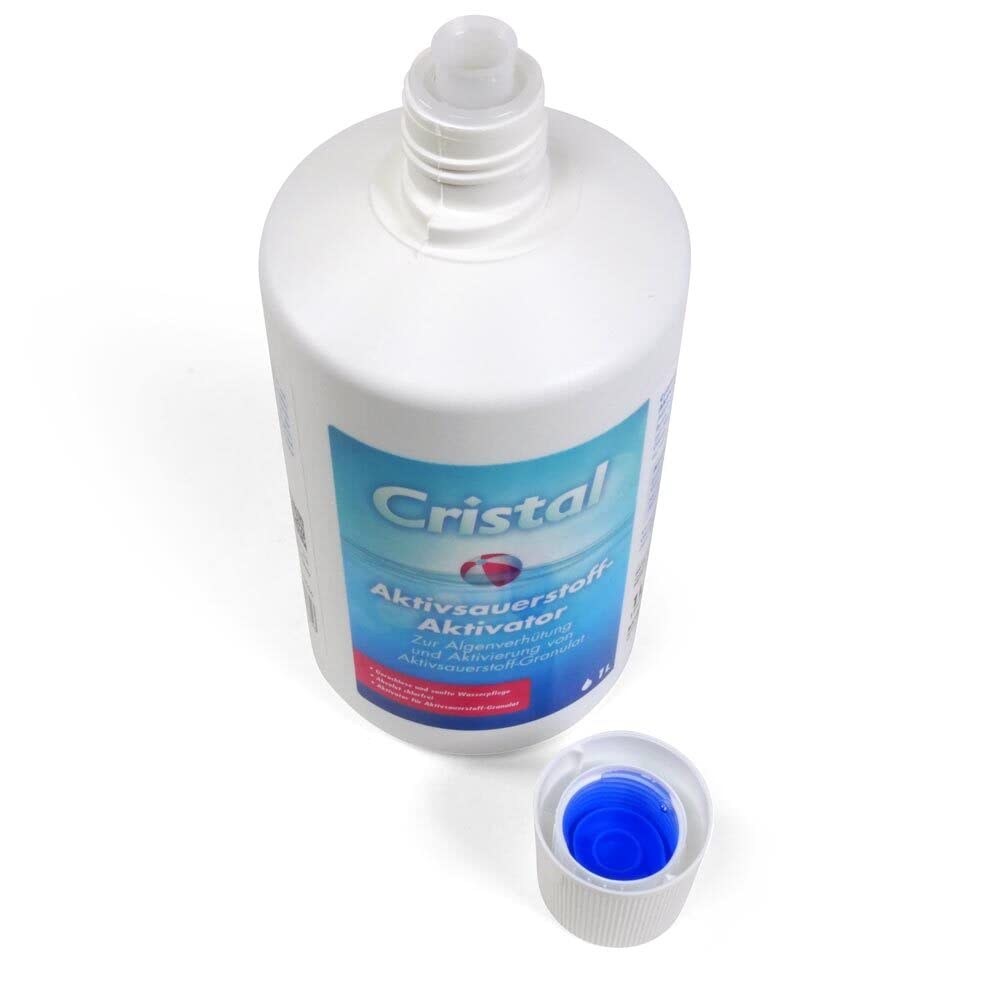 Bayrol Cristal-Set mit Aktivsauerstoff Granulat, Aktivator & Tester für eine schnelle und chlorfreie Wasserdesinfektion im Pool