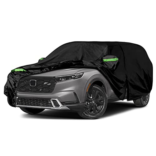 Image of Waterproof Car Cover Replace for 2002-2025 Honda CR-V, 6 Layers All Weather Custom-fit Car Cover with Zipper Door & Windproof Strap for Snow Rain Dust Hail Protection (CR-V)