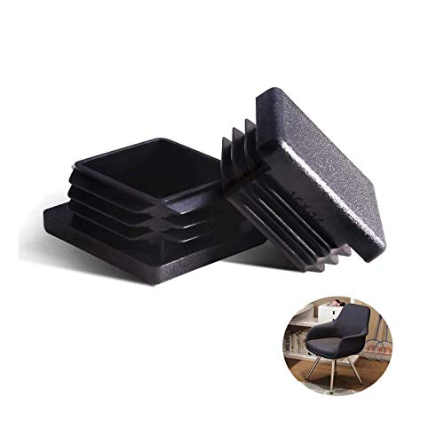 Image of 8pcs 2 inch Square Tubing Black Plastic Plug Fence Post Pipe Cover Tube Chair Glide Insert Finishing Plug