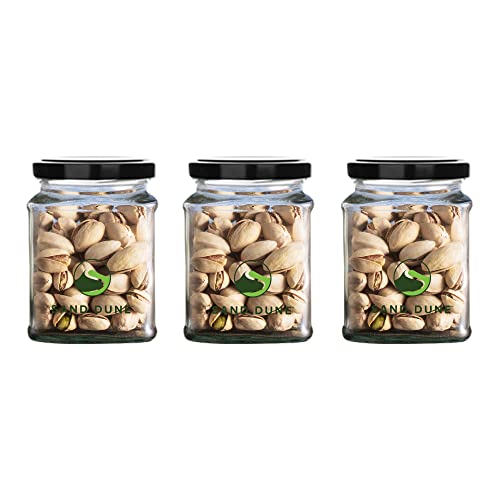 Image of SAND DUNE 250 ml Each Storage Glass Jar Set, Transparent | BPA Free | Storage Jar Containers /Barni for Kitchen for Aachar Pickle, Dry Fruits and Spices (250 ml, Pack of 3)