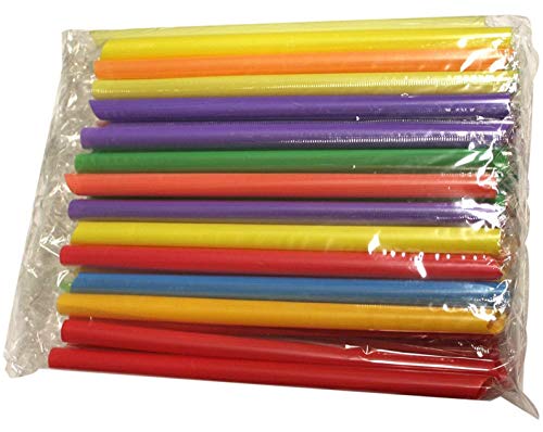 Aketek Straws 8 inches long and diameter is 1/8 inch individually wrapped colorful Straws