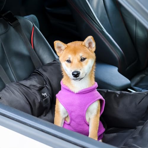 Image of JACKO & CO - Fleece Vest Dog Sweater with Leash Ring - Soft, Warm & Lightweight Pullover Coat for Small & Medium Dogs, Puppies & Cats - Cozy Fall /Winter /Spring Pet Jacket (Purple, X-Large 17-25lbs)