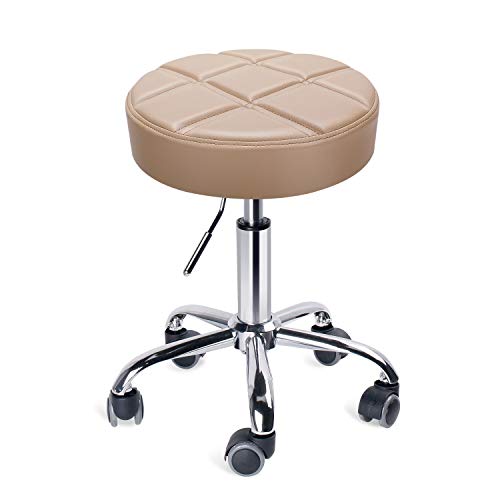 Preisvergleich Produktbild Leader Accessories Drehhocker höhenverstellbar Rollhocker Funktionaler Arbeitshocker Studiohocker im modernen Design Khaki(Sitz 35cm)