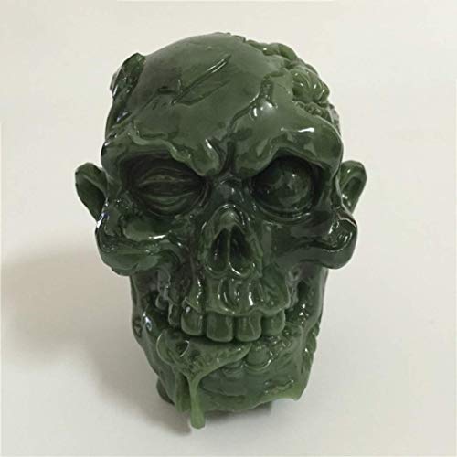 Figuras de calavera y manualidades de piedra verde para decoración de Halloween