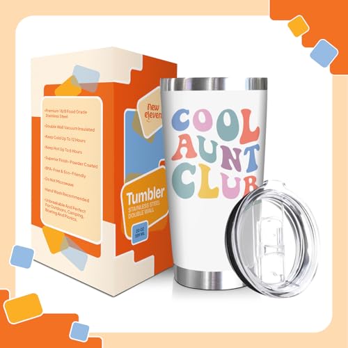 Image of NewEleven Gifts For Aunt From Niece, Nephew - Cool Gifts For Aunt, New Auntie, Sister - Aunty Birthday Gift, Announcement, Promoted To Auntie, Best Aunty Ever - 20 Oz Tumbler