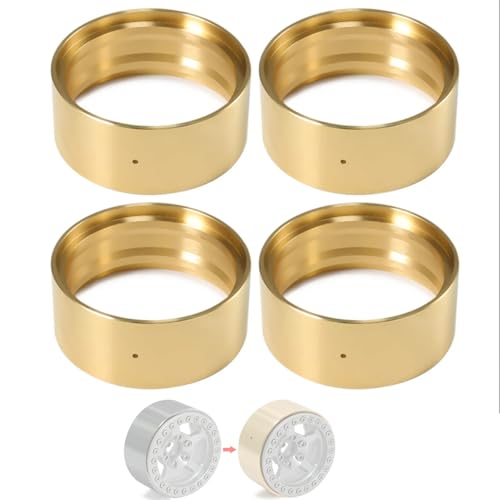 SCX10 TRX4 Wheel Weights,4PCS Brass Weights Beadlock Clamp Rings Fits 1.9