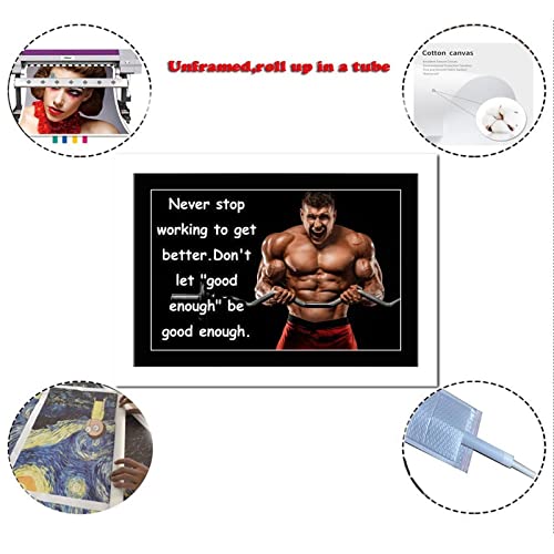 Lirong Never Stop Working To Get Better Motivational Inspirational Posters Home Decor Wall Art Print For Gym Motivational Quotes Poster Printing 24X36Inch(60X90Cm) #TOP1