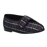 GBS Bill Touch Fastening Slipper/Mens Slippers/Velcro Mens Slipper (8.5 US) (Check)