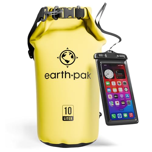 Earth Pak Waterproof Dry Bag - Roll Top Waterproof Backpack Sack Keeps Gear Dry for Kayak with Waterproof Phone Case by Earth Pak - Used condition - US$18.99