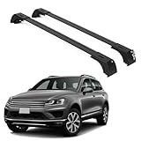 ERKUL Roof Rack Cross Bars for VW Volkswagen Touareg 2011-2018 | Aluminum Crossbars with Anti Theft Lock for Rooftop | Compatible with Raised Rails - Black