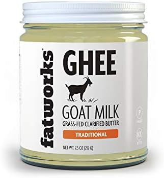Fatworks Fine Filtered 100% Grass-Fed Goat Milk Ghee, Pasture Raised on Small Family U.S. Farm. KETO, PALEO, WHOLE 30 APPROVED, 7.5 oz.