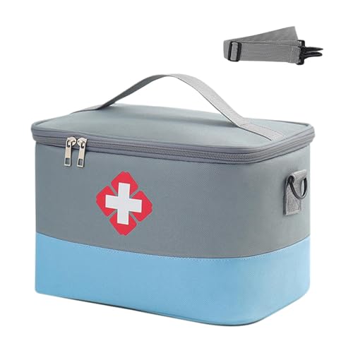 MUYAPAY Botiquín de Primeros Auxilios Portátil Impermeable, Alta Capacidad para Hogar, Oficina, Viajes y Camping (Gris Azul)