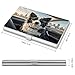 VstaDank Border Collie Dog Business Card Holder Fashion Aluminum Alloy Flip Cover Credit Card Holder High End Professional Name Cards Case Exquisite Pocket Metal Cards Holder for Work
