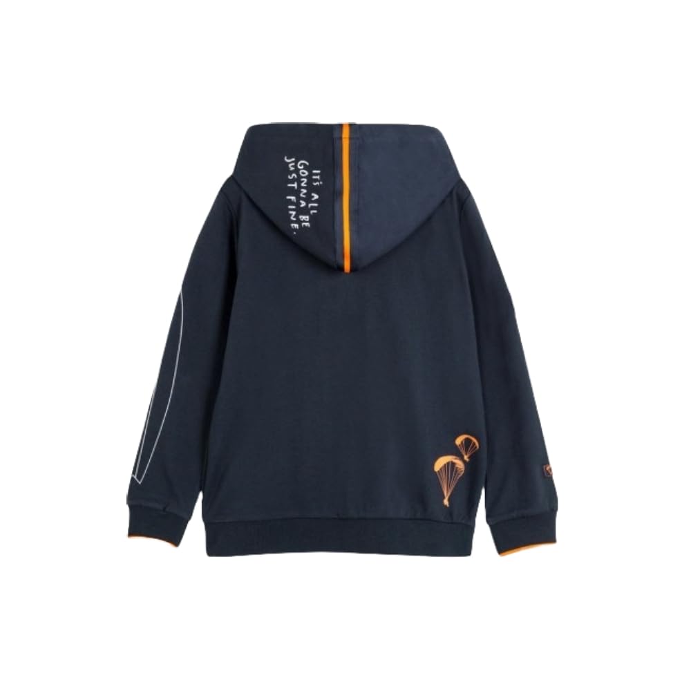 Sudadera Niño Niño Niño Nukutavake 6445 – Chaqueta con capucha, cremallera frontal, manga larga, estampado retro, look casual y deportivo – Tallas 10-16 años