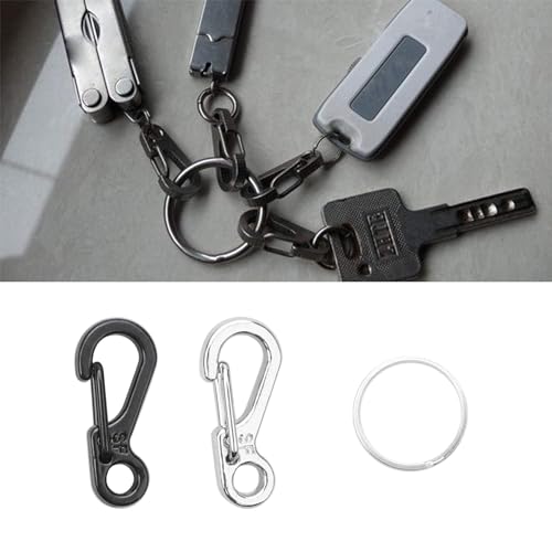 Foto von YEYIT 40 Stück Karabiner Schlüsselanhänger Karabinerhaken Klein Carabiner Clip Mini Karabiner Set Schlüsselanhänger Haken Kletterhaken Für Klettern Wandern Outdoor-Reisen Etc.