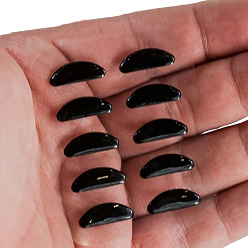 Gms Optical® 1.3Mm Ultra-Thin Anti-Slip Adhesive Contoured Silicone Eyeglass Nose Pads With Super Sticky Backing - 5 Pair (Black) #TOP4