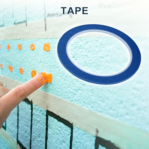 Image of Painters Tape Medium Tack Easy Removal Masking Master Tape Blue 5 Pcs 2cm /2.5cm /3cm /4cm /6cm x 48m
