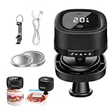 Vakuumierer für Gläser Vakuumiergerät Gläser, Elektrischer Vakuumierer für Einmachgläser, 10–20 Sek Automatische Vakuumversiegelung, 50 Min Laufzeit, 2 Deckel für Weithals & Standard, mit Öffner