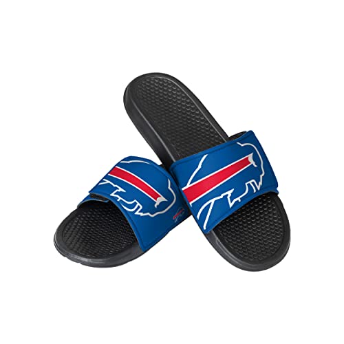 FOCO NFL Team Cropped Big Logo Shower Sport Slide Flip Flop Sandals, Sandalias Hombres, Color del Equipo, 11 12 años